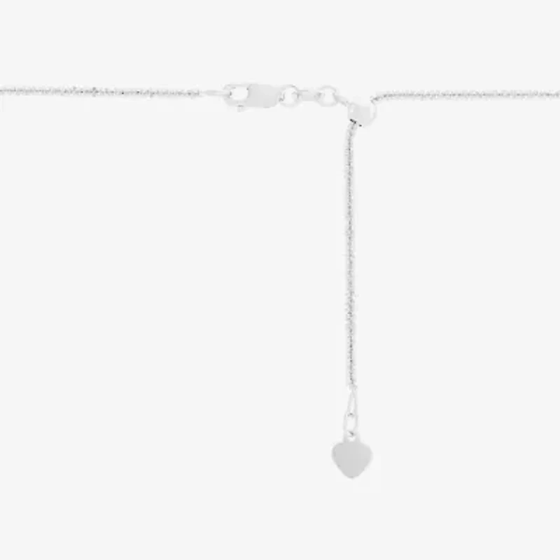 Womens 14K White Gold 22 Inch Link Necklace