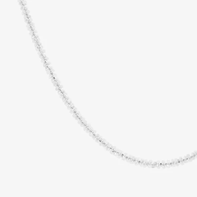 Womens 14K White Gold 22 Inch Link Necklace