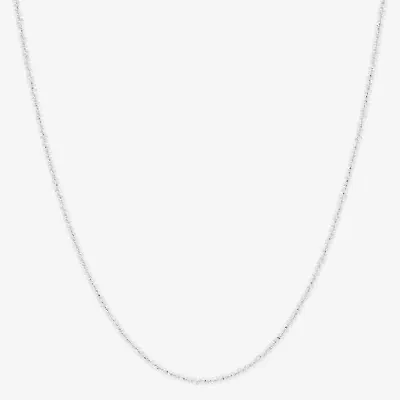 Womens 14K White Gold 22 Inch Link Necklace