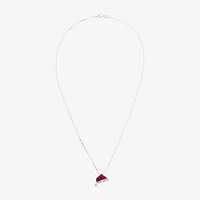 Limited Quantities! Christmas Santa Hat Womens Red Crystal Sterling Silver 18 Inch Pendant Necklace