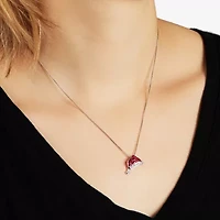 Limited Quantities! Christmas Santa Hat Womens Red Crystal Sterling Silver 18 Inch Pendant Necklace