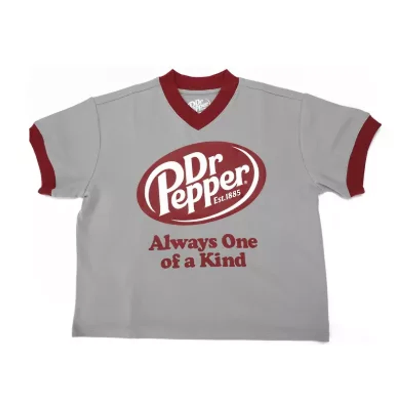 Dr Pepper Always One Of A Kind Womens V Neck Short Sleeve Regular Fit Juniors Graphic T-Shirt