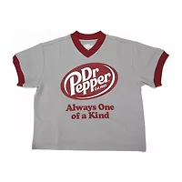 Dr Pepper Always One Of A Kind Womens V Neck Short Sleeve Regular Fit Juniors Graphic T-Shirt