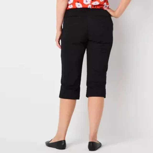 John's Bay Womens Tall Straight Mid Rise Capri Pant Arden Fair