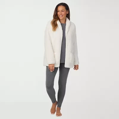 Cuddl Duds Womens Sherpa Long Sleeve Mid Length Robe