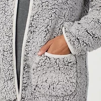 Cuddl Duds Cardigan Womens Sherpa Long Sleeve Pajama Top