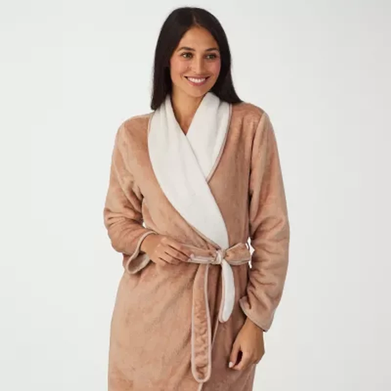 Cuddl Duds Womens Long Sleeve Mid Length Robe