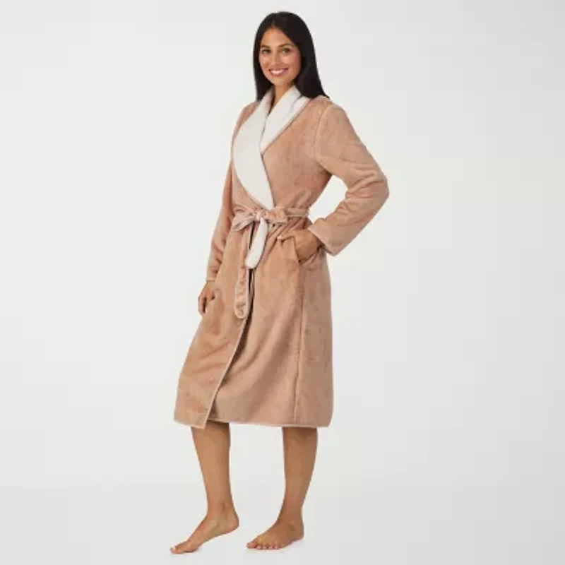 Cuddl Duds Womens Long Sleeve Mid Length Robe