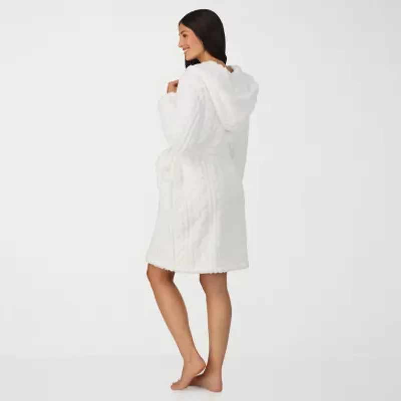 Cuddl Duds Womens Sherpa Long Sleeve Mid Length Robe