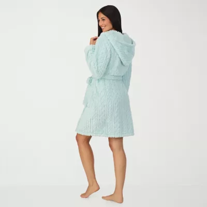 Cuddl Duds Womens Sherpa Long Sleeve Mid Length Robe