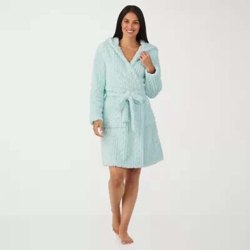 Cuddl Duds Womens Sherpa Long Sleeve Mid Length Robe
