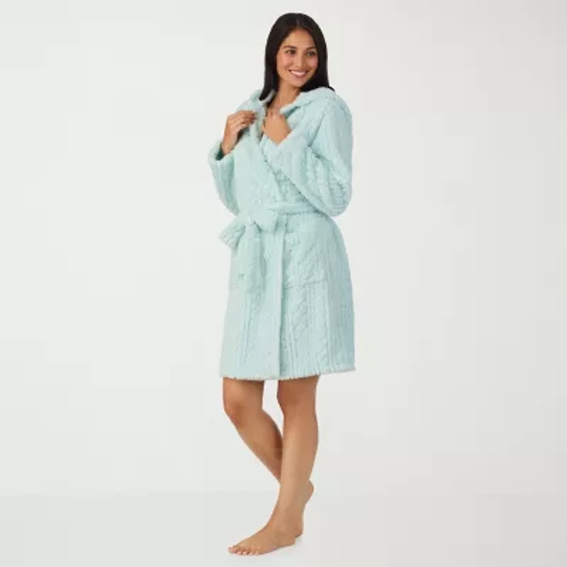 Cuddl Duds Womens Sherpa Long Sleeve Mid Length Robe