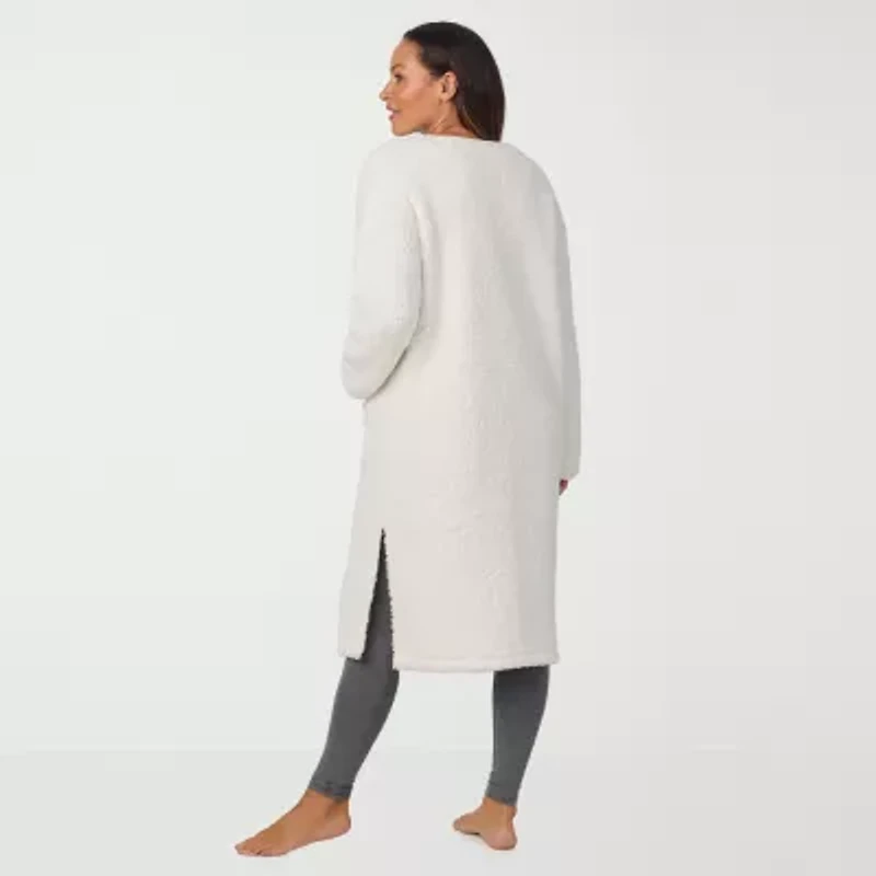 Cuddl Duds Womens Sherpa Long Sleeve Mid Length Robe