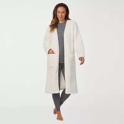 Cuddl Duds Womens Sherpa Long Sleeve Mid Length Robe