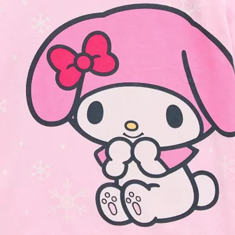 Little & Big Kid Girls Round Neck Long Sleeve Regular Fit Hello Kitty Graphic T-Shirt