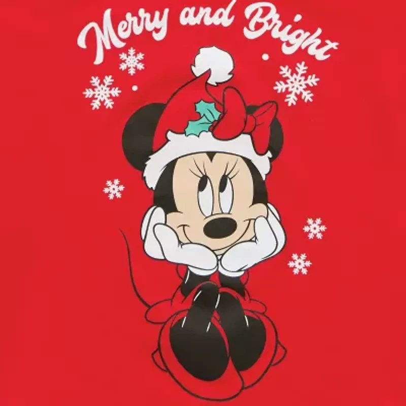 Little & Big Kid Girls Crew Neck Short Sleeve Regular Fit Minnie Mouse Graphic T-Shirt