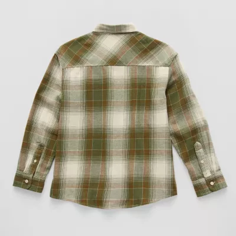 Thereabouts Little & Big Kid Boys Easy-on + Easy-off Long Sleeve Adaptive Regular Fit Flannel Shirt