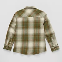 Thereabouts Little & Big Kid Boys Easy-on + Easy-off Long Sleeve Adaptive Regular Fit Flannel Shirt