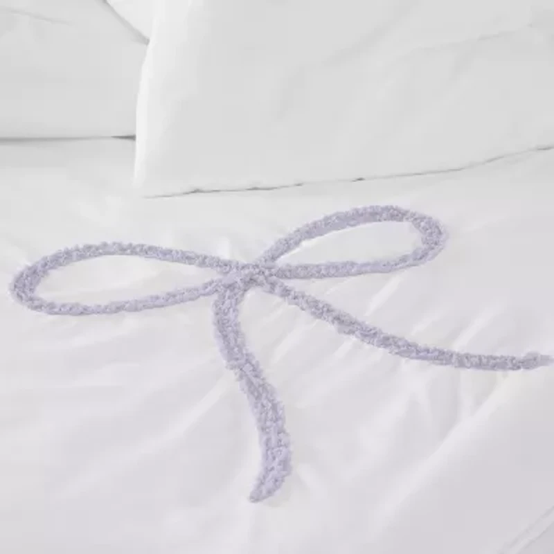 Truly Soft Textured Bow Comforter Set