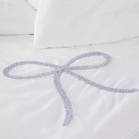 Truly Soft Textured Bow Comforter Set