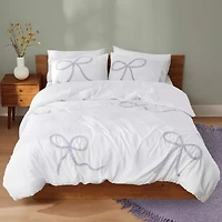 Truly Soft Textured Bow Comforter Set