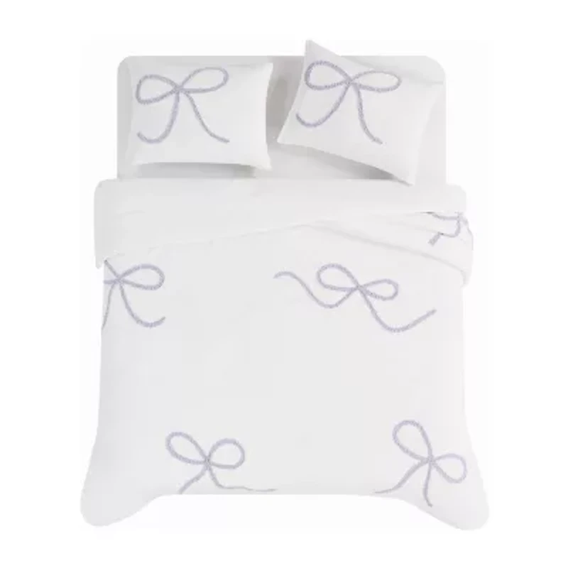 Truly Soft Textured Bow Comforter Set