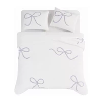 Truly Soft Textured Bow Comforter Set