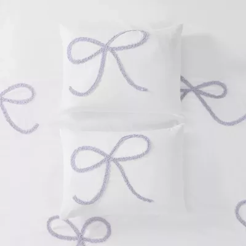Truly Soft Textured Bow Comforter Set