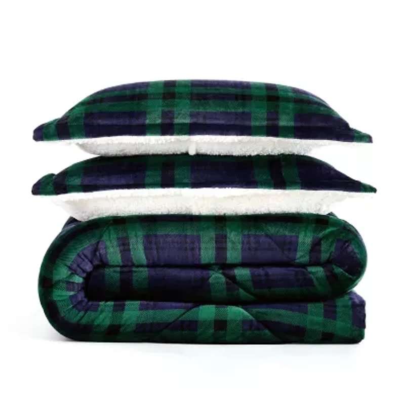 Truly Soft Cuddle Warmth Tartan Plaid Comforter Set