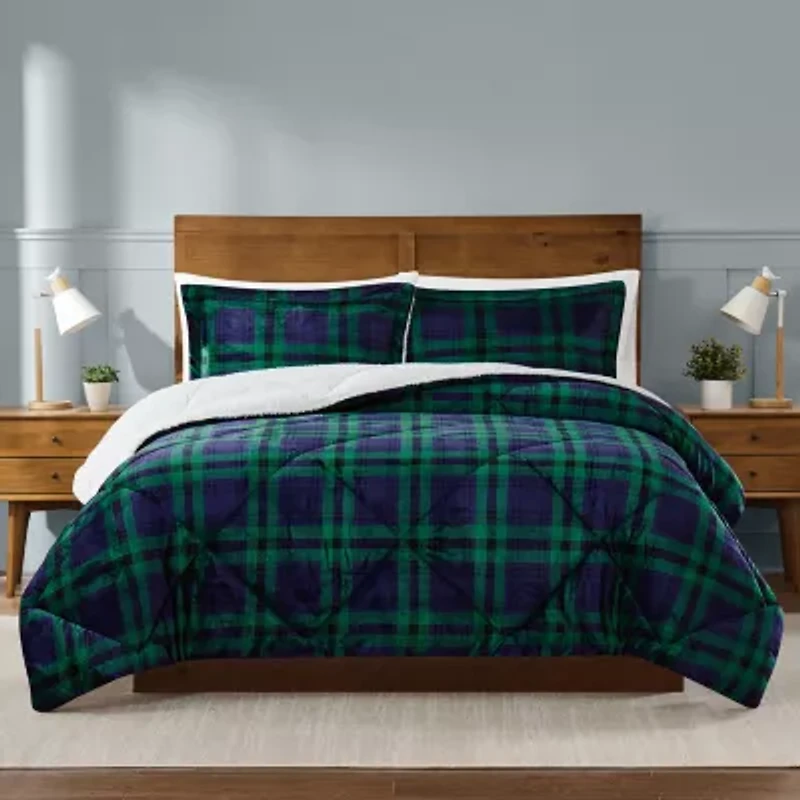 Truly Soft Cuddle Warmth Tartan Plaid Comforter Set
