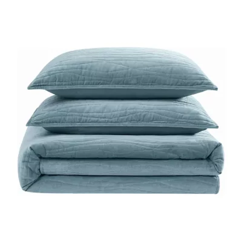 Royal Velvet Wavy Matte Cotton Quilt Set