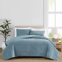 Royal Velvet Wavy Matte Cotton Quilt Set