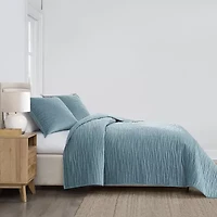 Royal Velvet Wavy Matte Cotton Quilt Set