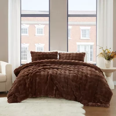 Brooklyn Loom Bubble Faux Fur Comforter Set