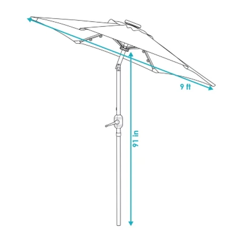 Sunnydaze® 9-Foot Solar Patio Umbrella with Tilt Crank