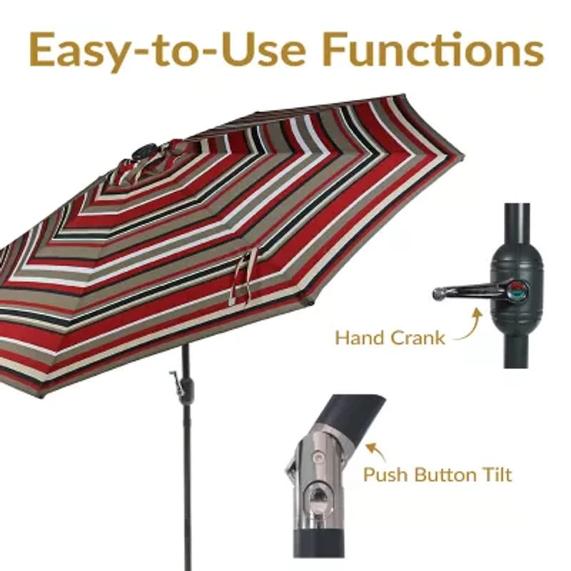 Sunnydaze® 9-Foot Solar Patio Umbrella with Tilt Crank