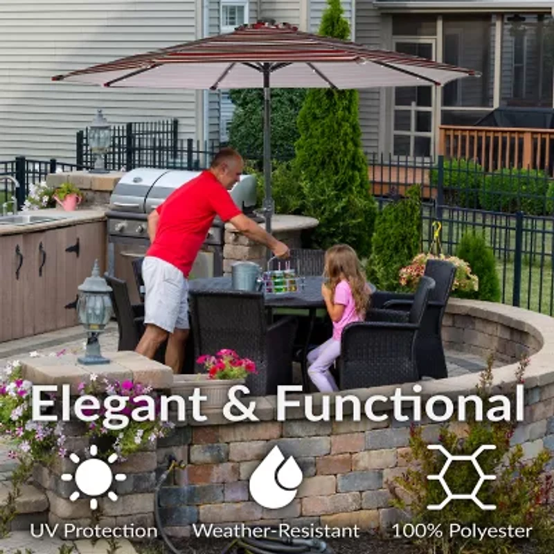 Sunnydaze® 9-Foot Solar Patio Umbrella with Tilt Crank