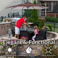 Sunnydaze® 9-Foot Solar Patio Umbrella with Tilt Crank