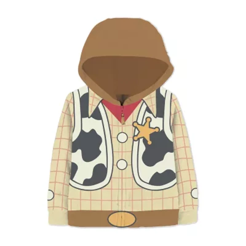 Disney Collection Little & Big Kid Boys Long Sleeve Woody Zipper Hoodie