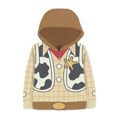 Disney Collection Little & Big Kid Boys Long Sleeve Woody Zipper Hoodie