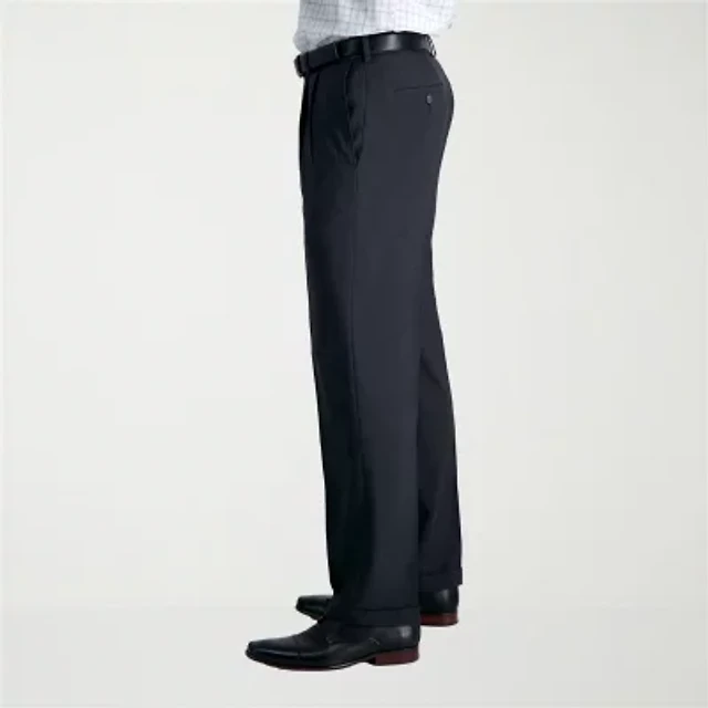 Haggar E-CLO Stria Mens Classic Fit Dress Pleated Pant | Arden Fair