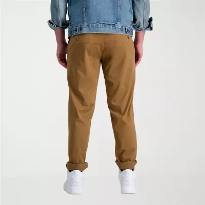 Haggar Life Khaki Comfort Chino Mens Waistband Straight Fit Flat Front Pant