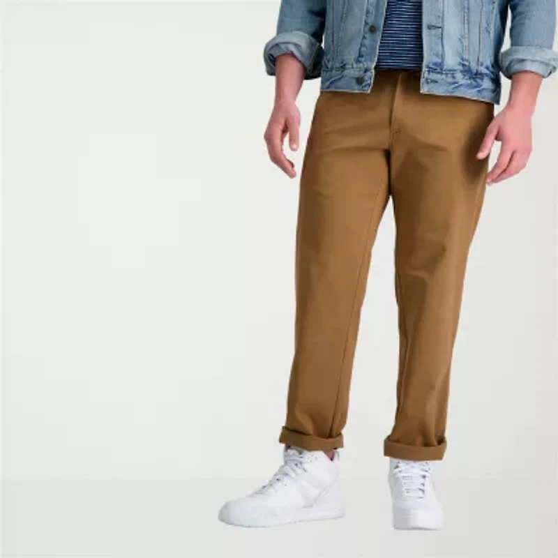 Haggar Life Khaki Comfort Chino Mens Waistband Straight Fit Flat Front Pant