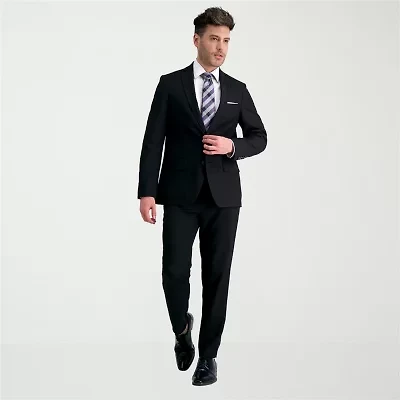 Haggar Smart Wash With Repreve Mens Stretch Fabric Slim Fit Flat Front Suit Pant