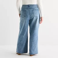 Forever 21 Womens Juniors Low Rise Relaxed Fit Embellished Bow Jean