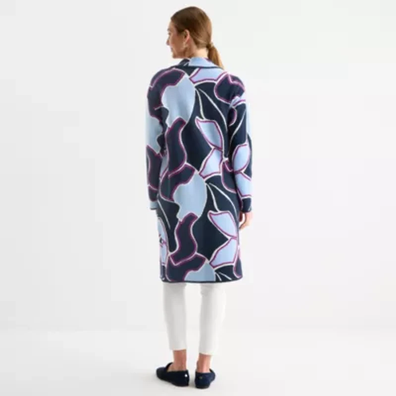 Liz Claiborne Womens Notch Neck Long Sleeve Layered Sweater