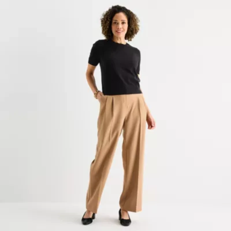 Liz Claiborne Womens Crew Neck Short Sleeve Pullover Sweater