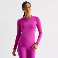 Xersion Womens Seamless Crew Neck Long Sleeve Active T-Shirt