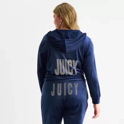Juicy By Couture Womens Juniors Plus Lightweight Track Jacket