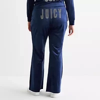Juicy By Couture Womens Juniors Plus Flare Mid Rise Track Pant